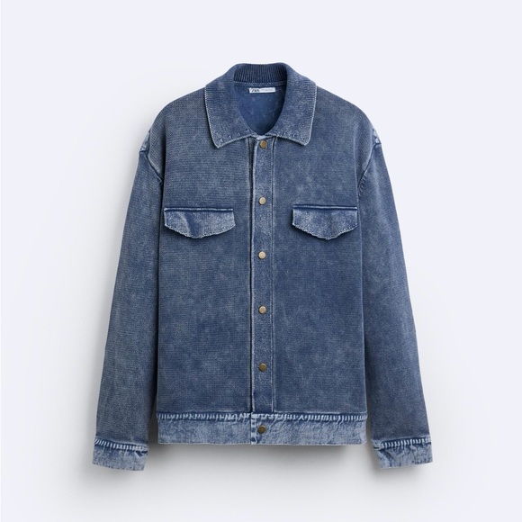 Zara Other - Combination Knit Denim Cardigan